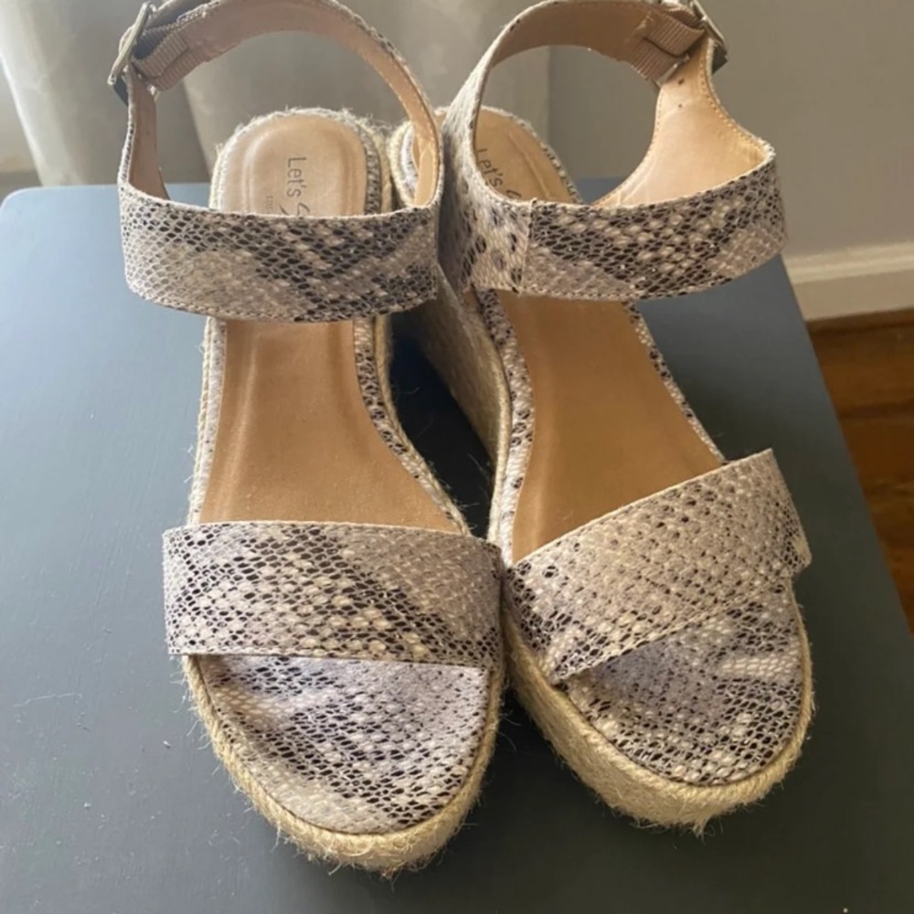 Snakeskin platform sandals